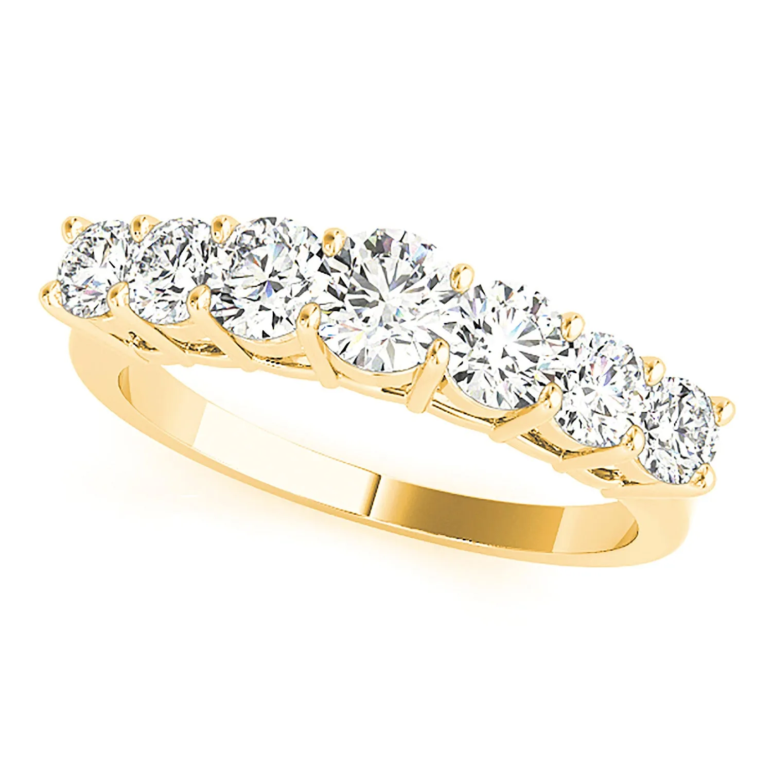 0.70 ctw. Round Diamond Wedding Band 7 Stone Anniversary Ring