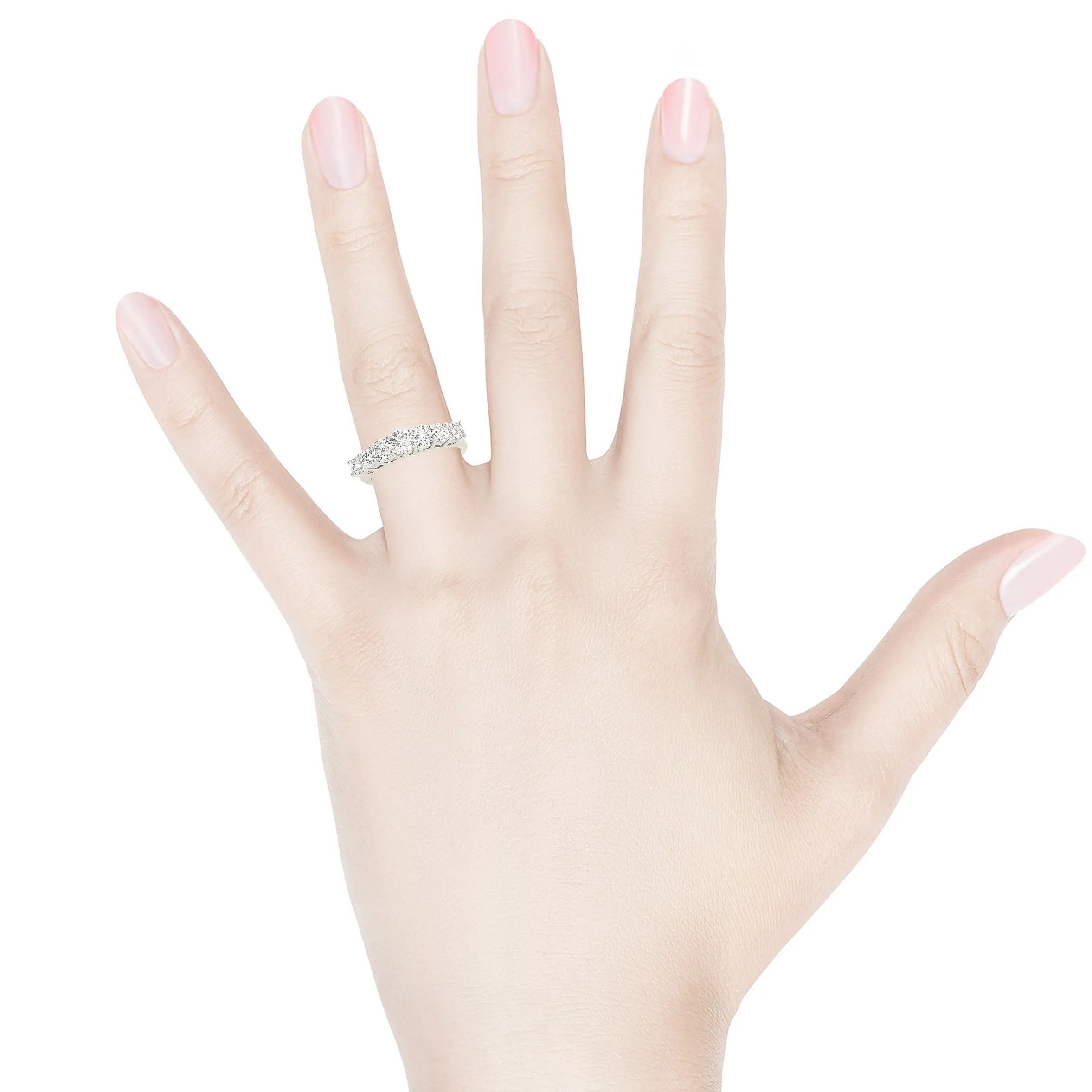 0.70 ctw. Round Diamond Wedding Band 7 Stone Anniversary Ring