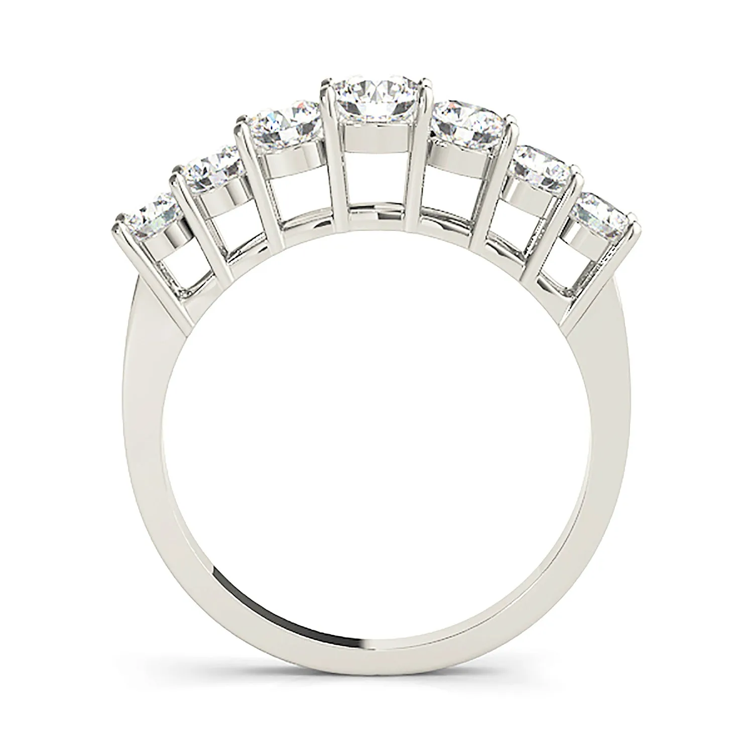 0.70 ctw. Round Diamond Wedding Band 7 Stone Anniversary Ring