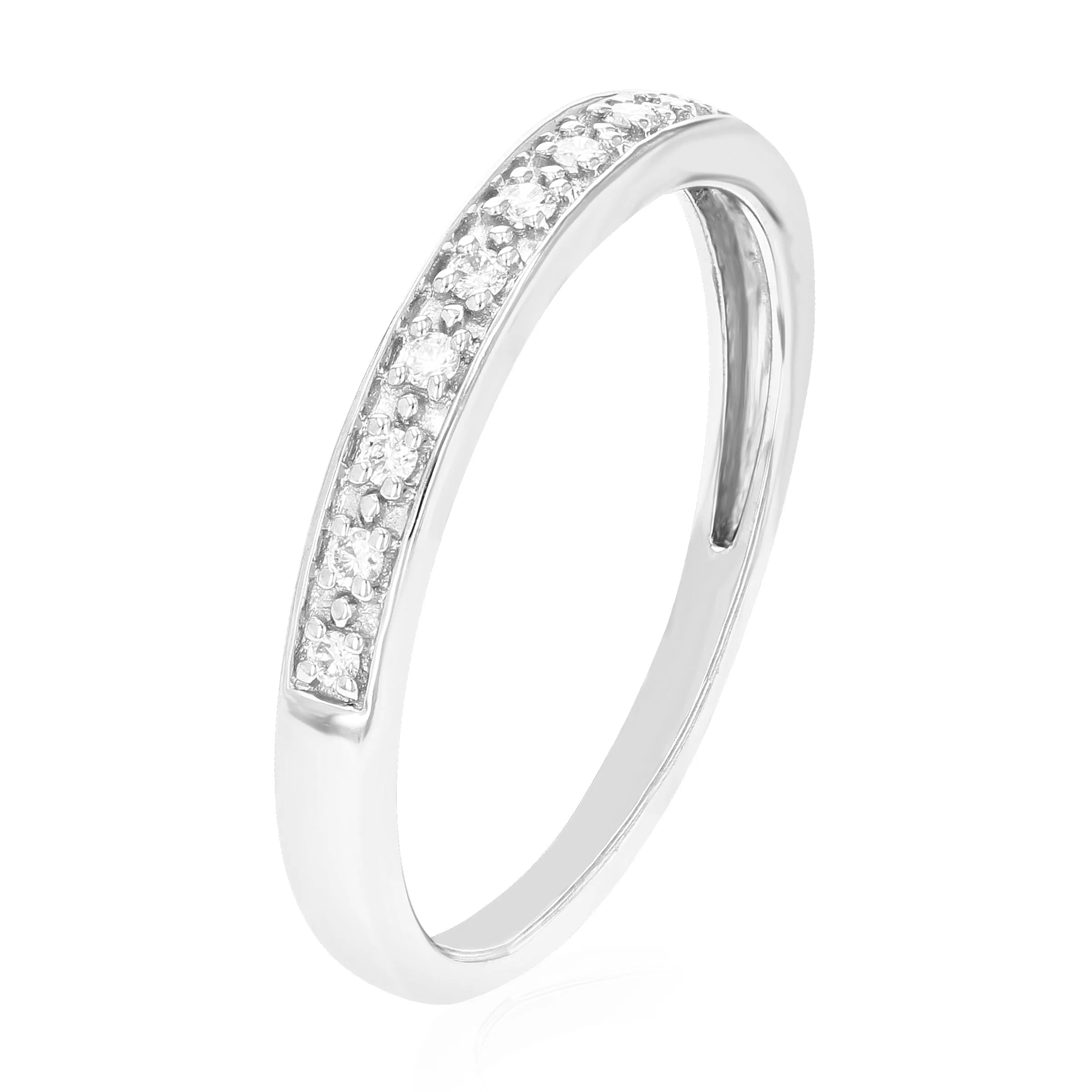 1/10 cttw Lab Grown Diamond Pave Wedding Band in Sterling Silver