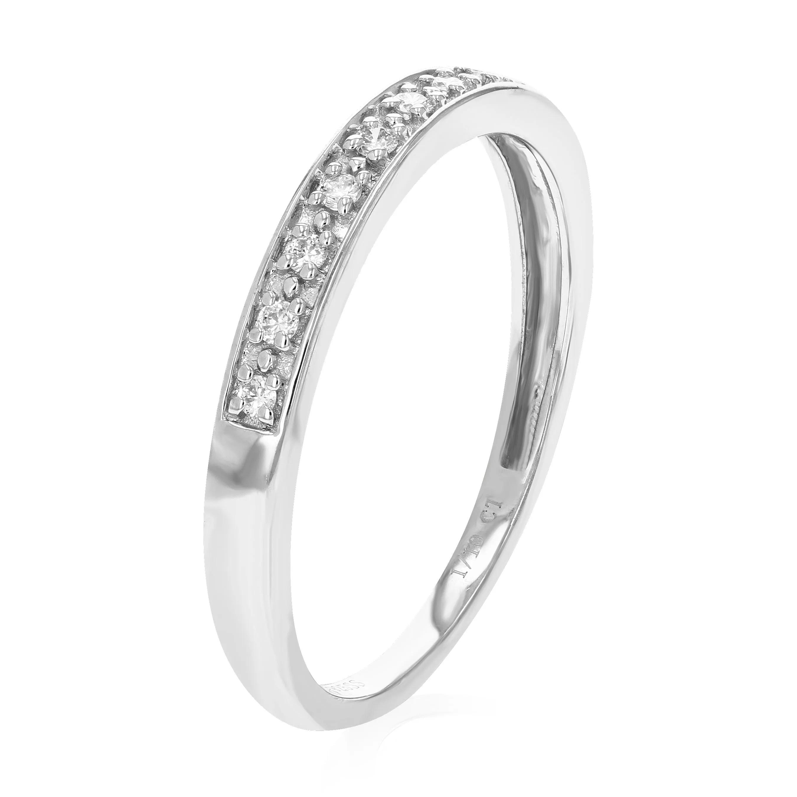 1/10 cttw Lab Grown Diamond Pave Wedding Band in Sterling Silver