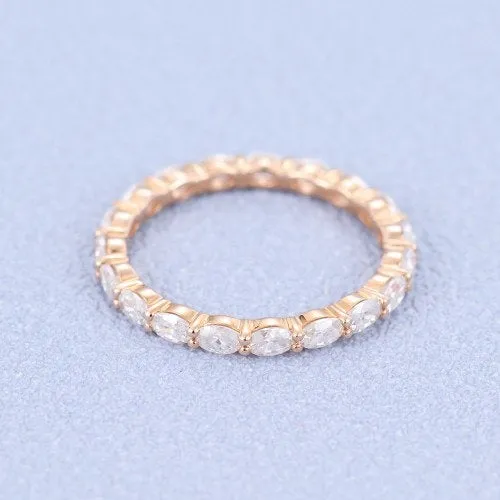 1.19ct oval cut Full eternity Diamond wedding band art deco unique ring vintage 14k solid gold for moissanite christmas gift on Etsy