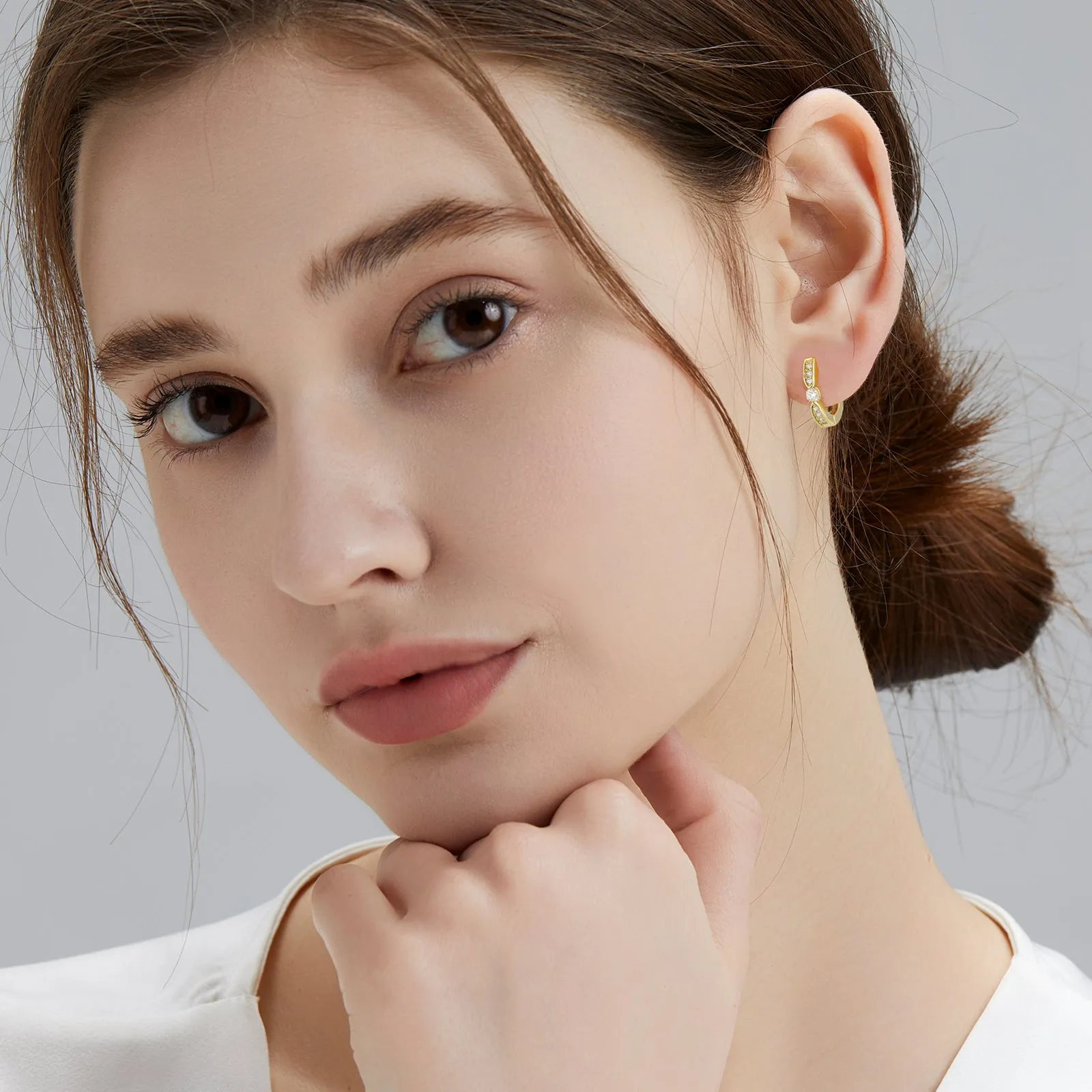 13mm S925 CZ Diamond Hoop Earrings for Women