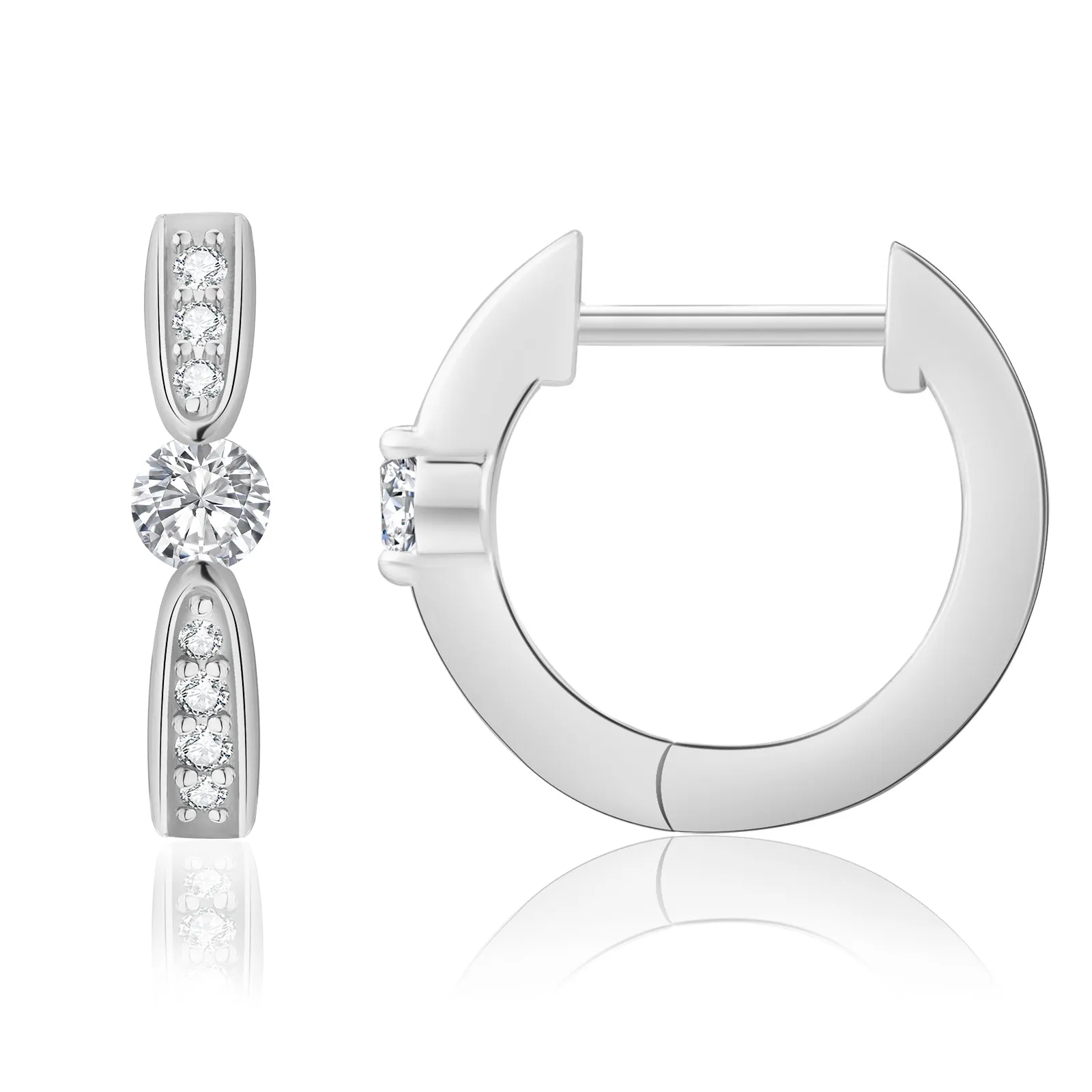 13mm S925 CZ Diamond Hoop Earrings for Women