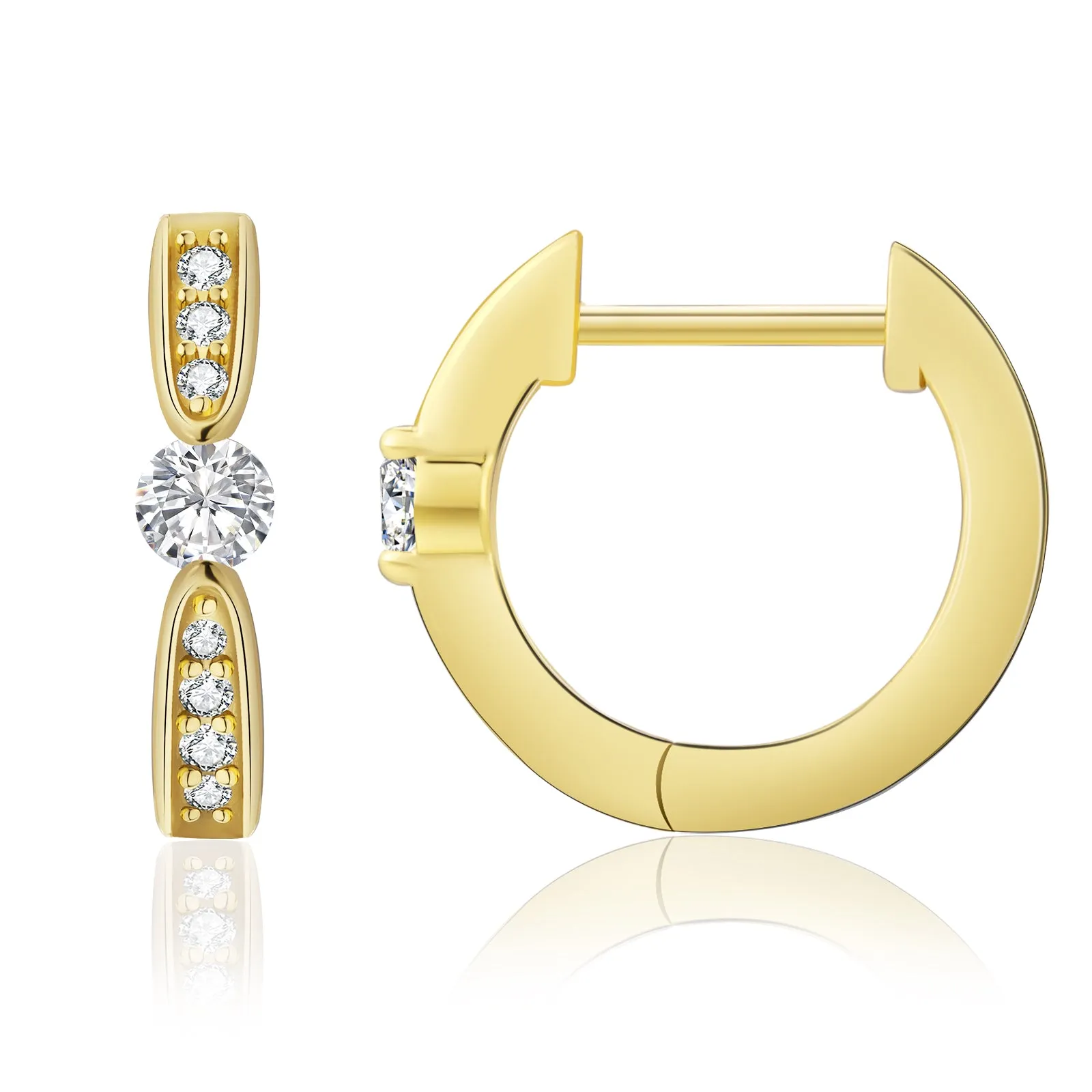 13mm S925 CZ Diamond Hoop Earrings for Women