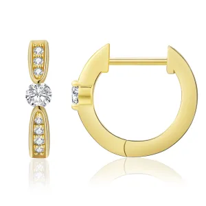 13mm S925 CZ Diamond Hoop Earrings for Women