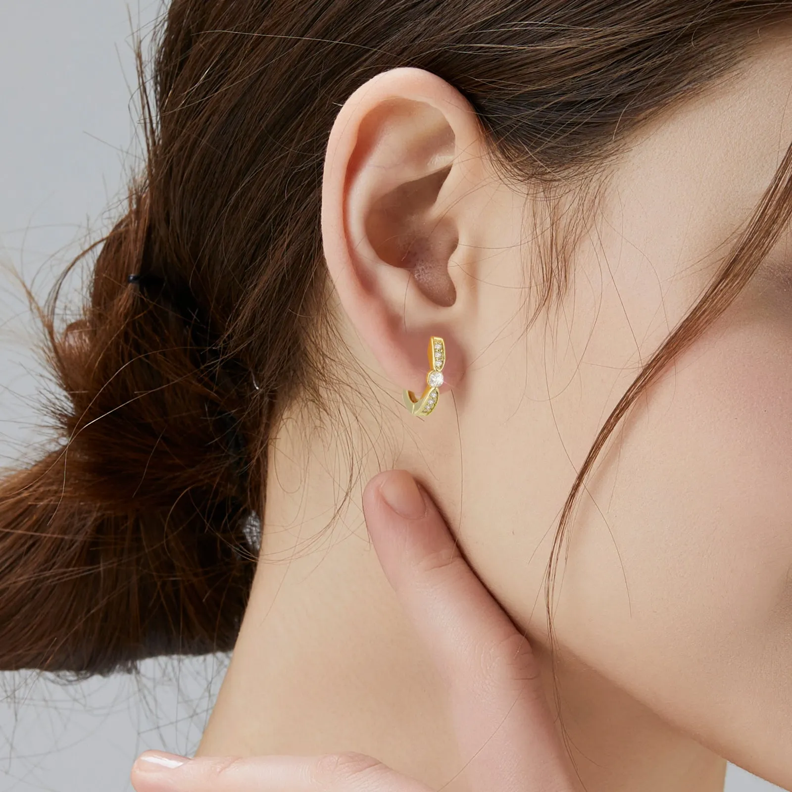 13mm S925 CZ Diamond Hoop Earrings for Women