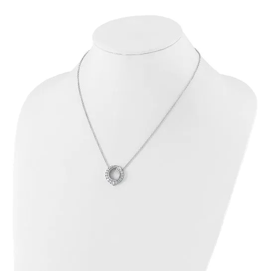 14K White Gold Lab Grown Diamond VS/SI GH, Circle Necklace (0.995 CTW)