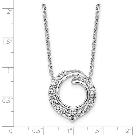 14K White Gold Lab Grown Diamond VS/SI GH, Circle Necklace (0.995 CTW)