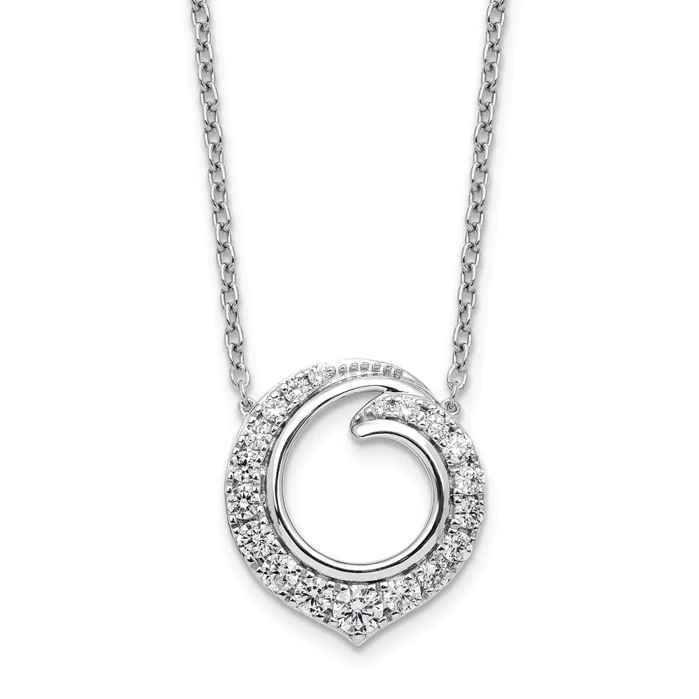 14K White Gold Lab Grown Diamond VS/SI GH, Circle Necklace (0.995 CTW)
