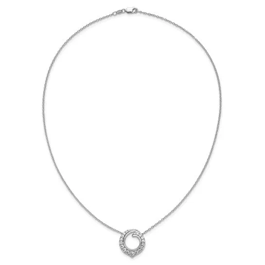 14K White Gold Lab Grown Diamond VS/SI GH, Circle Necklace (0.995 CTW)