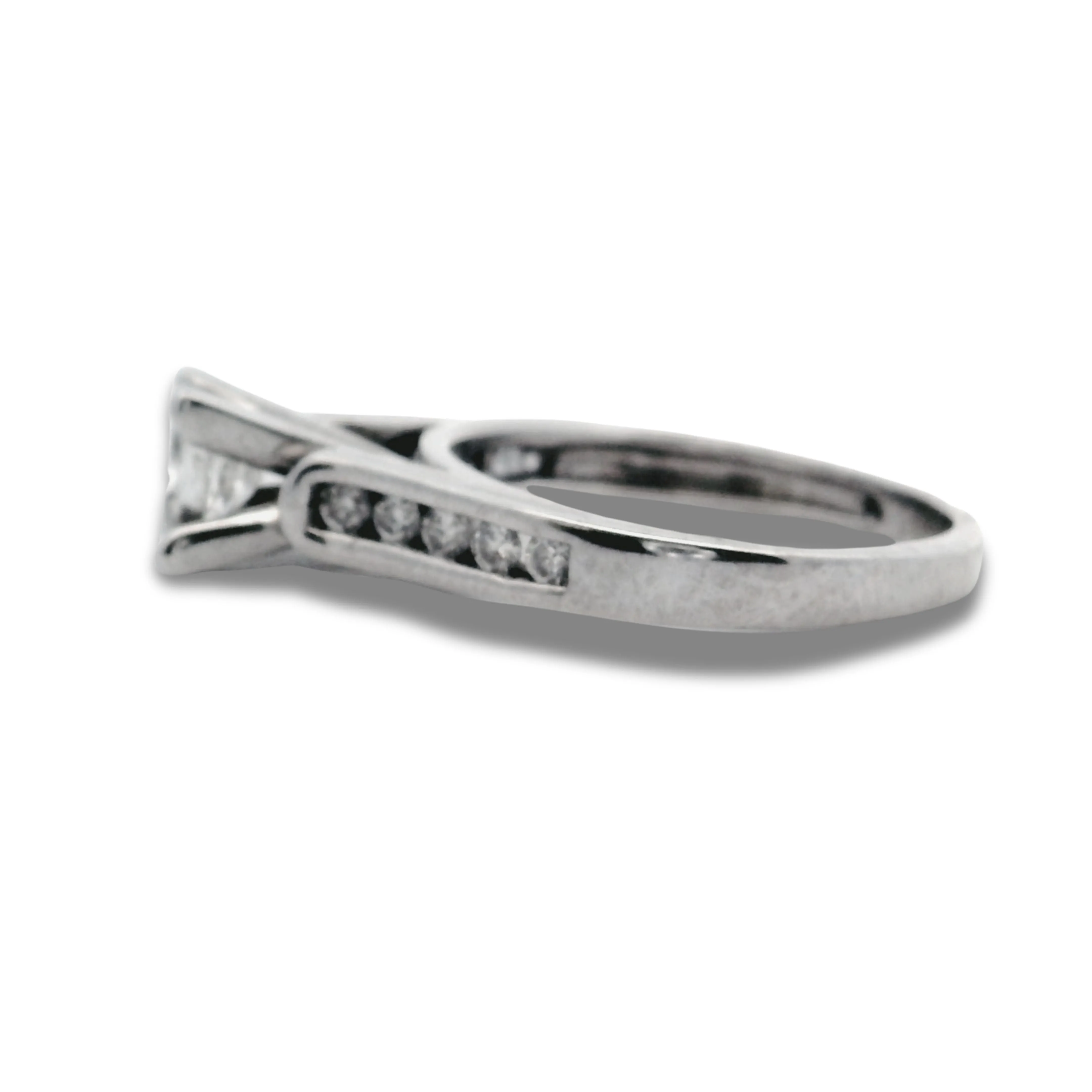 14K White Gold Princess Cut Diamond Engagement Ring