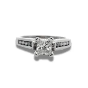 14K White Gold Princess Cut Diamond Engagement Ring