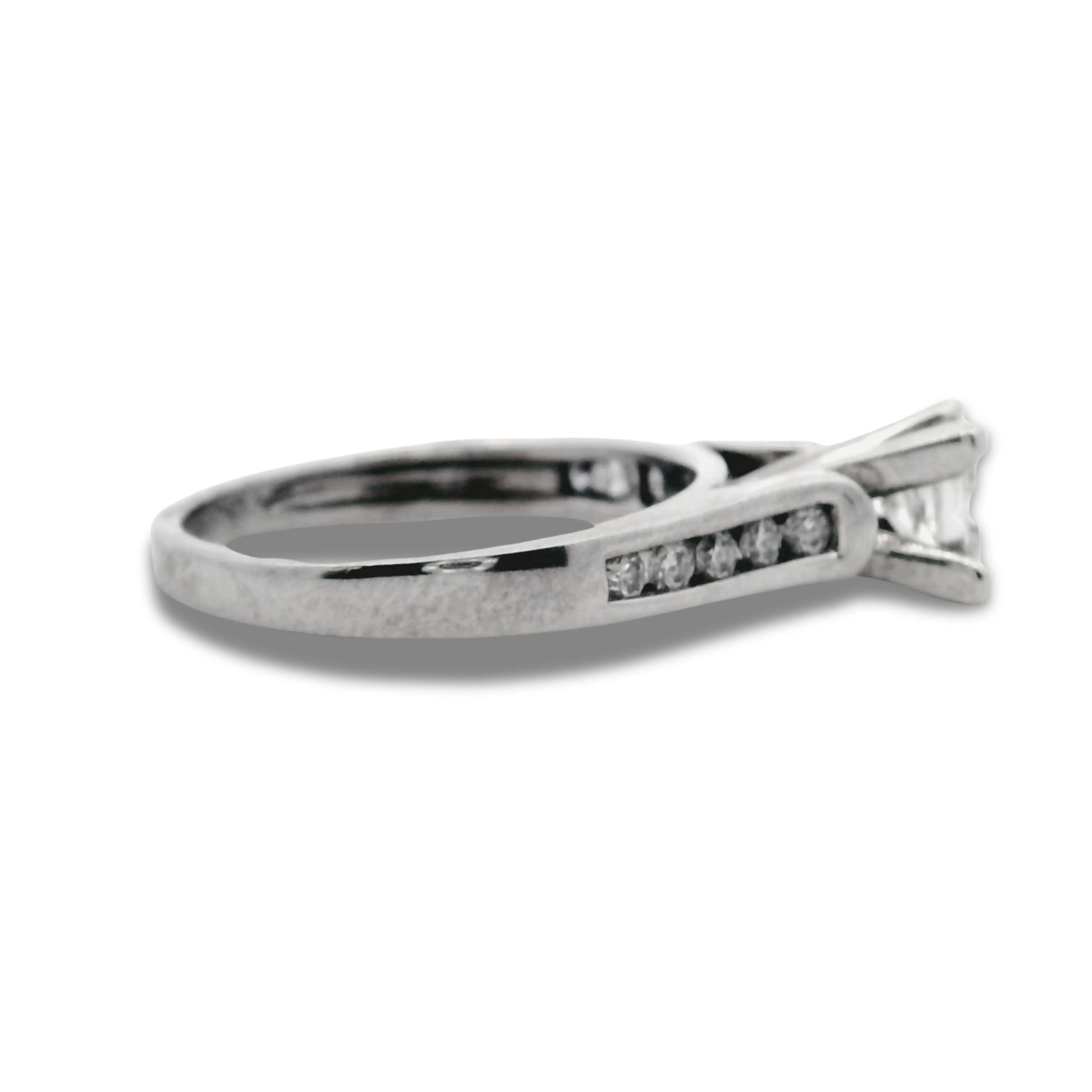 14K White Gold Princess Cut Diamond Engagement Ring
