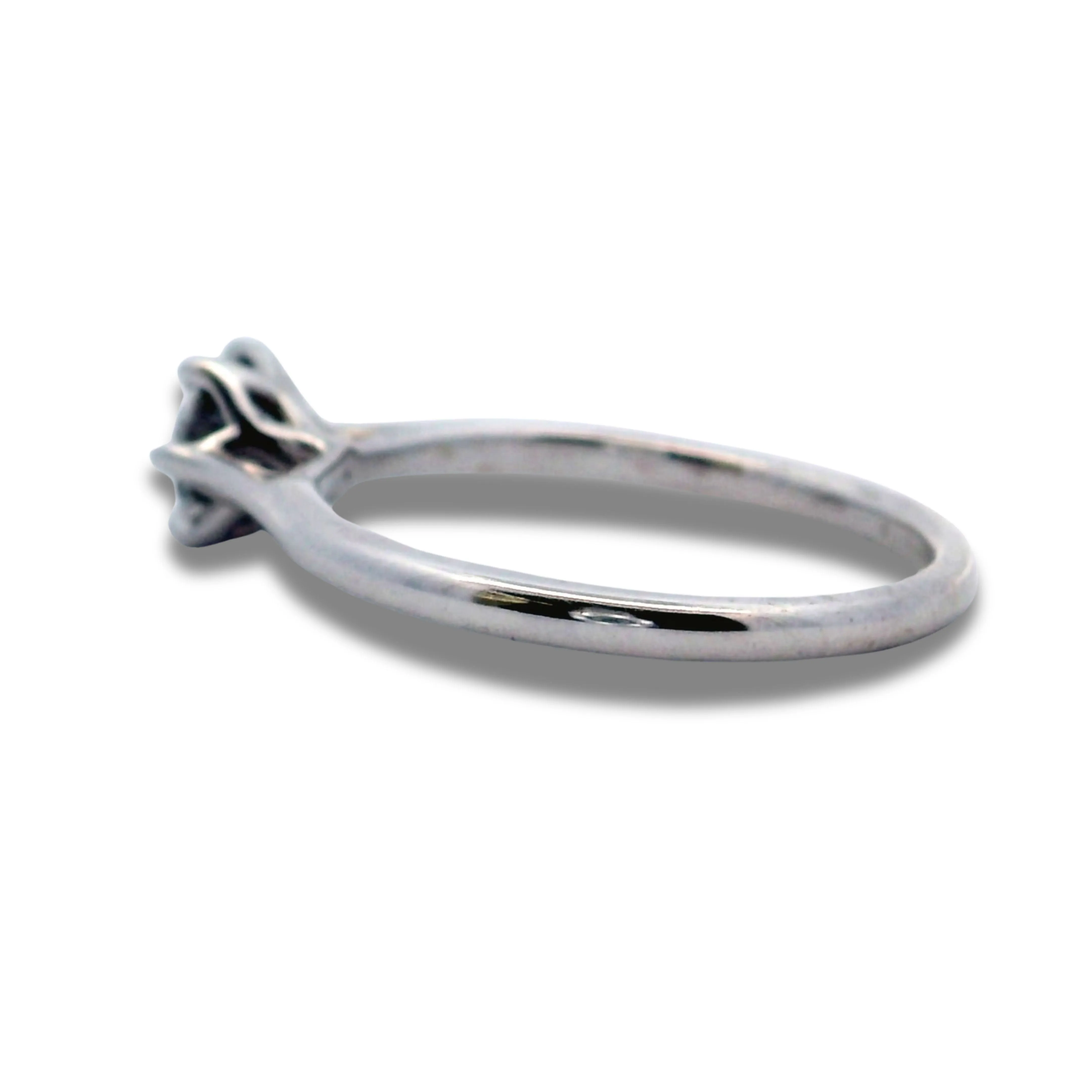 14K White Gold Solitaire Natural Diamond Stone Engagement Ring