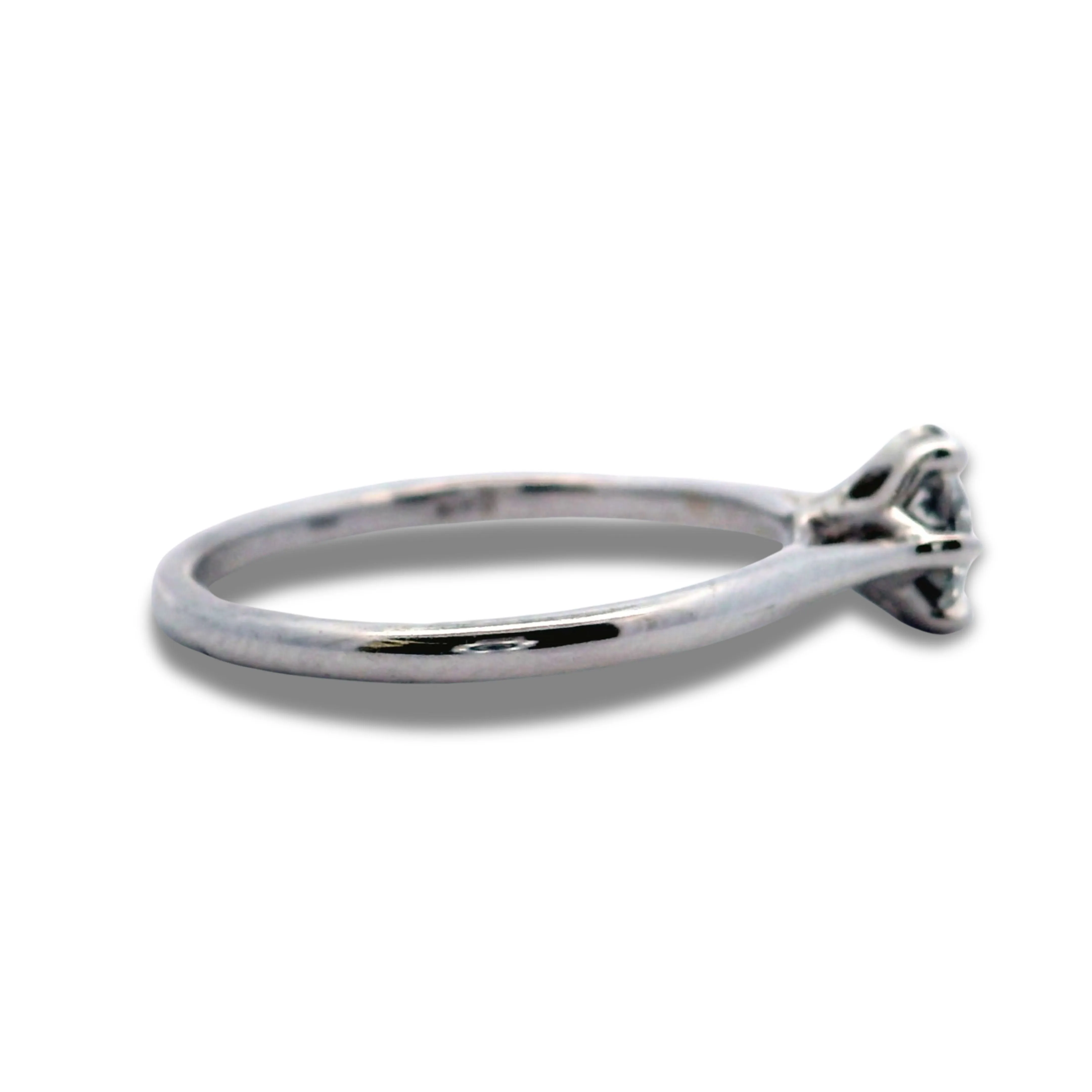 14K White Gold Solitaire Natural Diamond Stone Engagement Ring