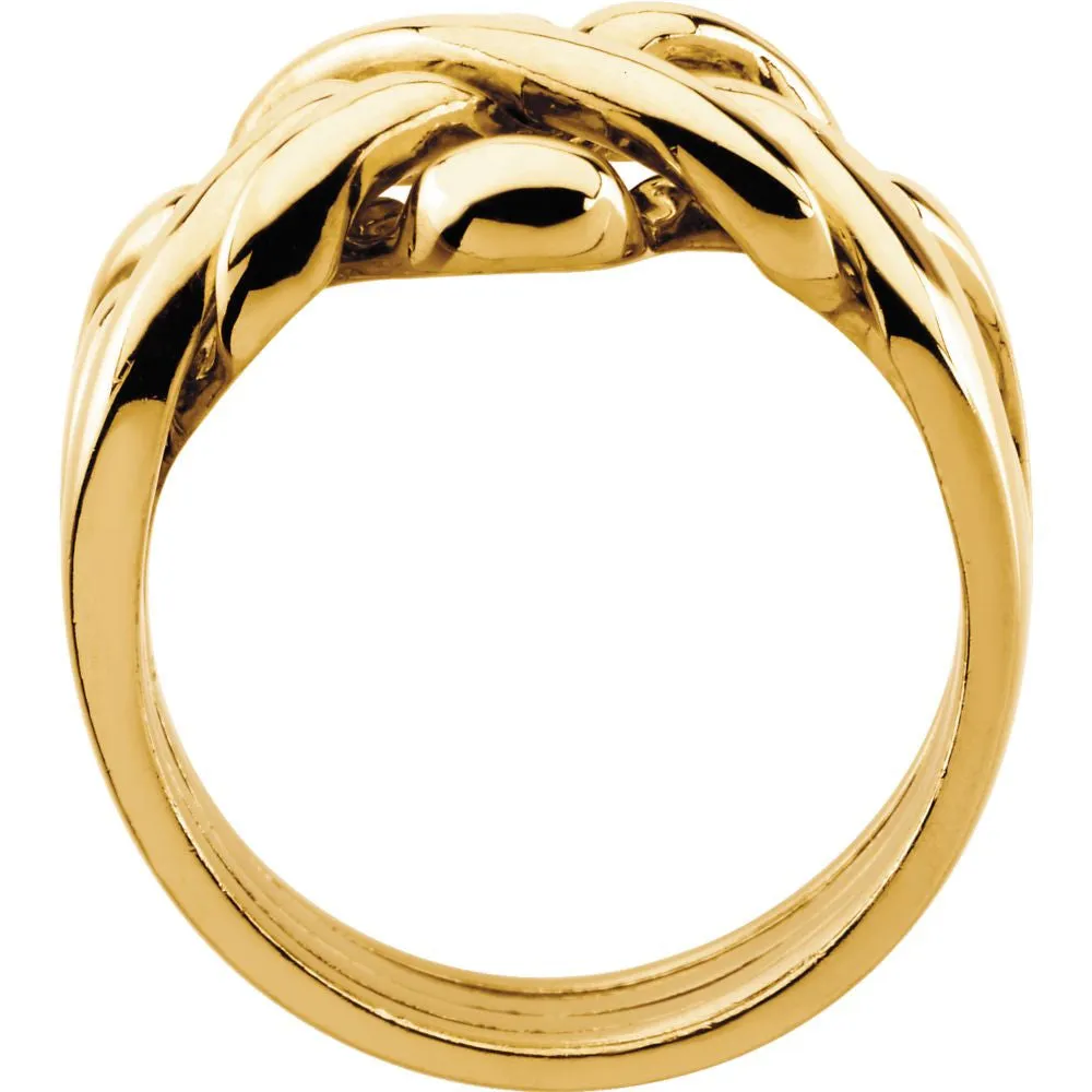 14k Yellow Gold Gents Puzzle Ring, Size 10