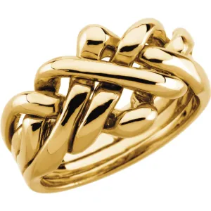 14k Yellow Gold Gents Puzzle Ring, Size 10