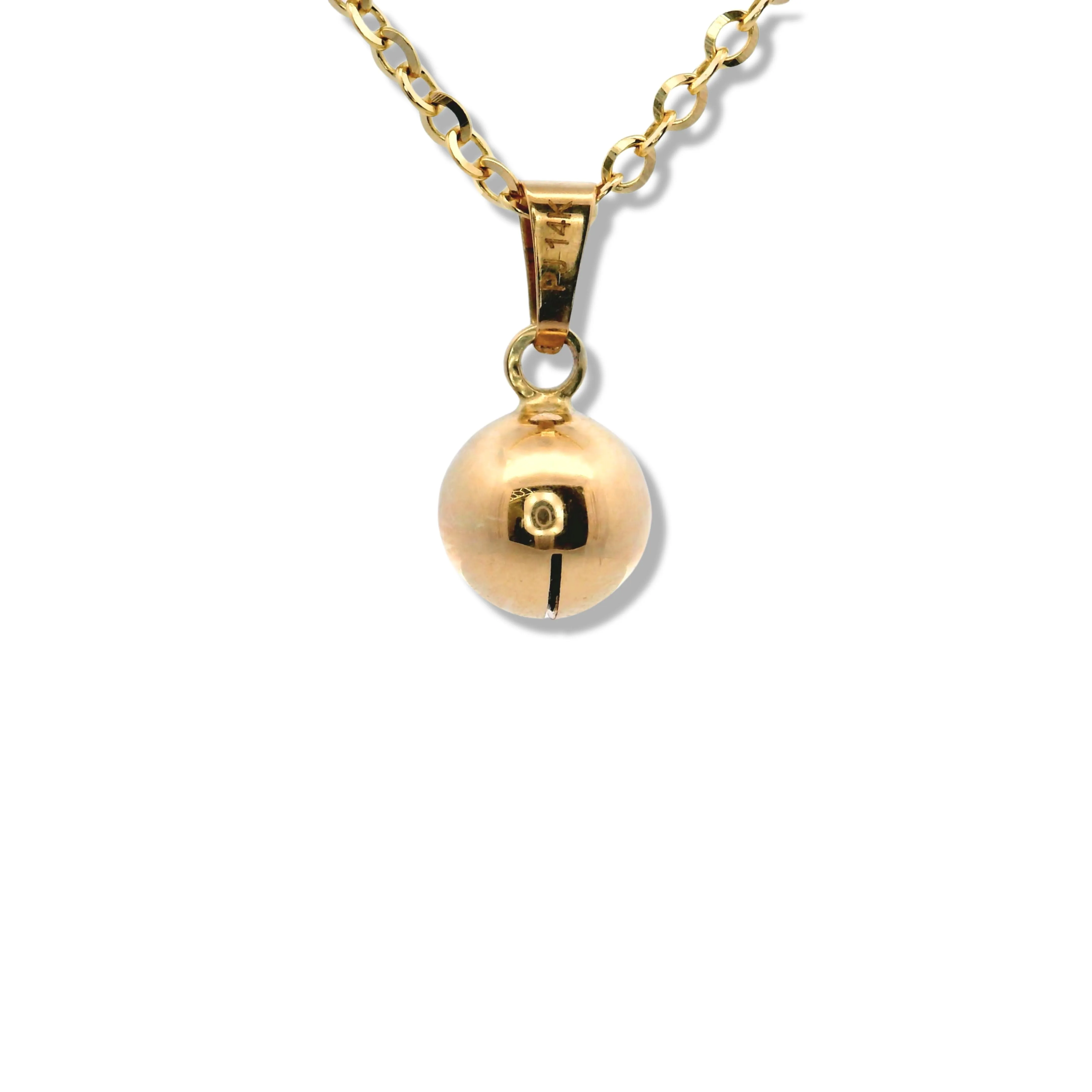 14K Yellow Gold Small Jingle Bell Charm