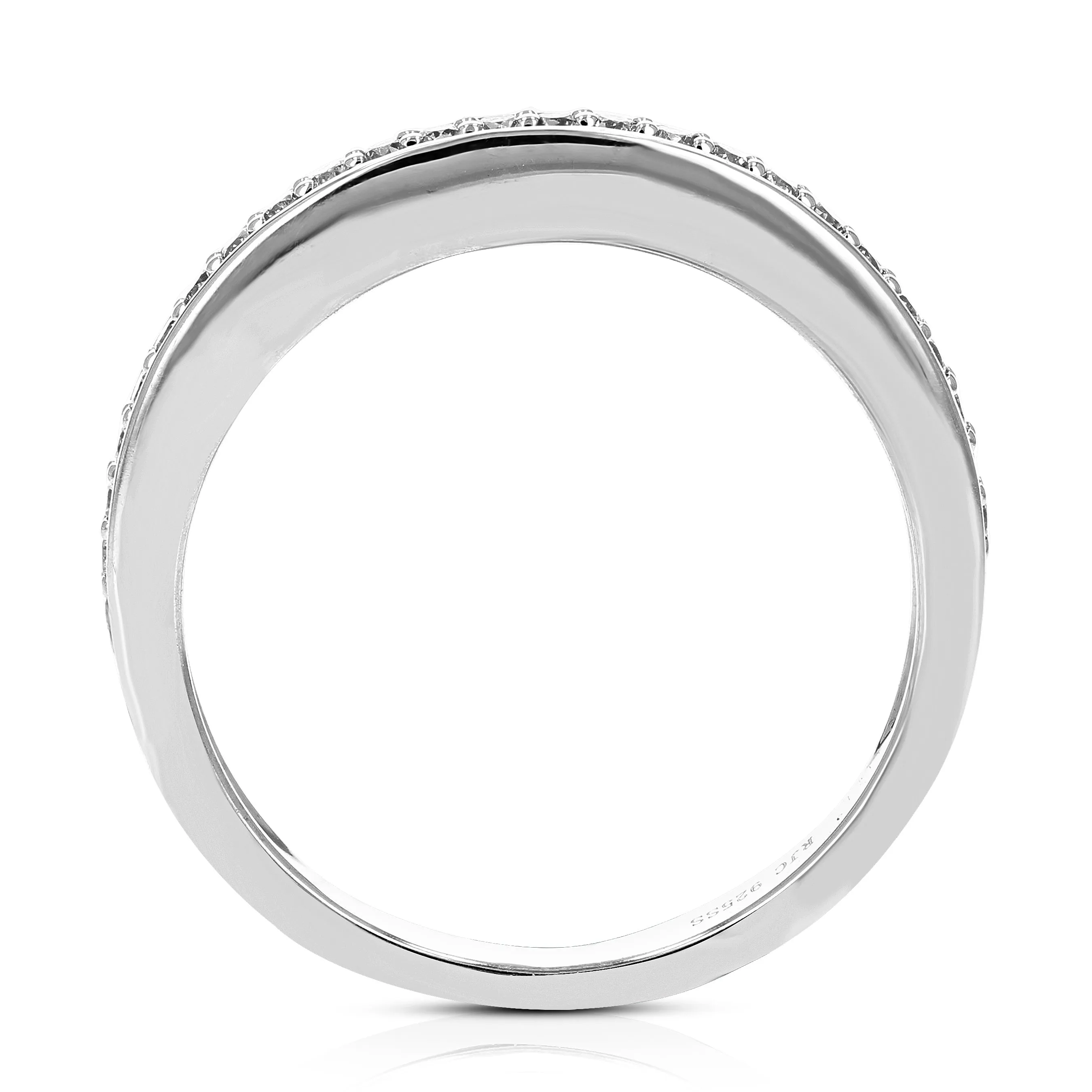 1/5 cttw Lab Grown Diamond Pave Wedding Band in Sterling Silver