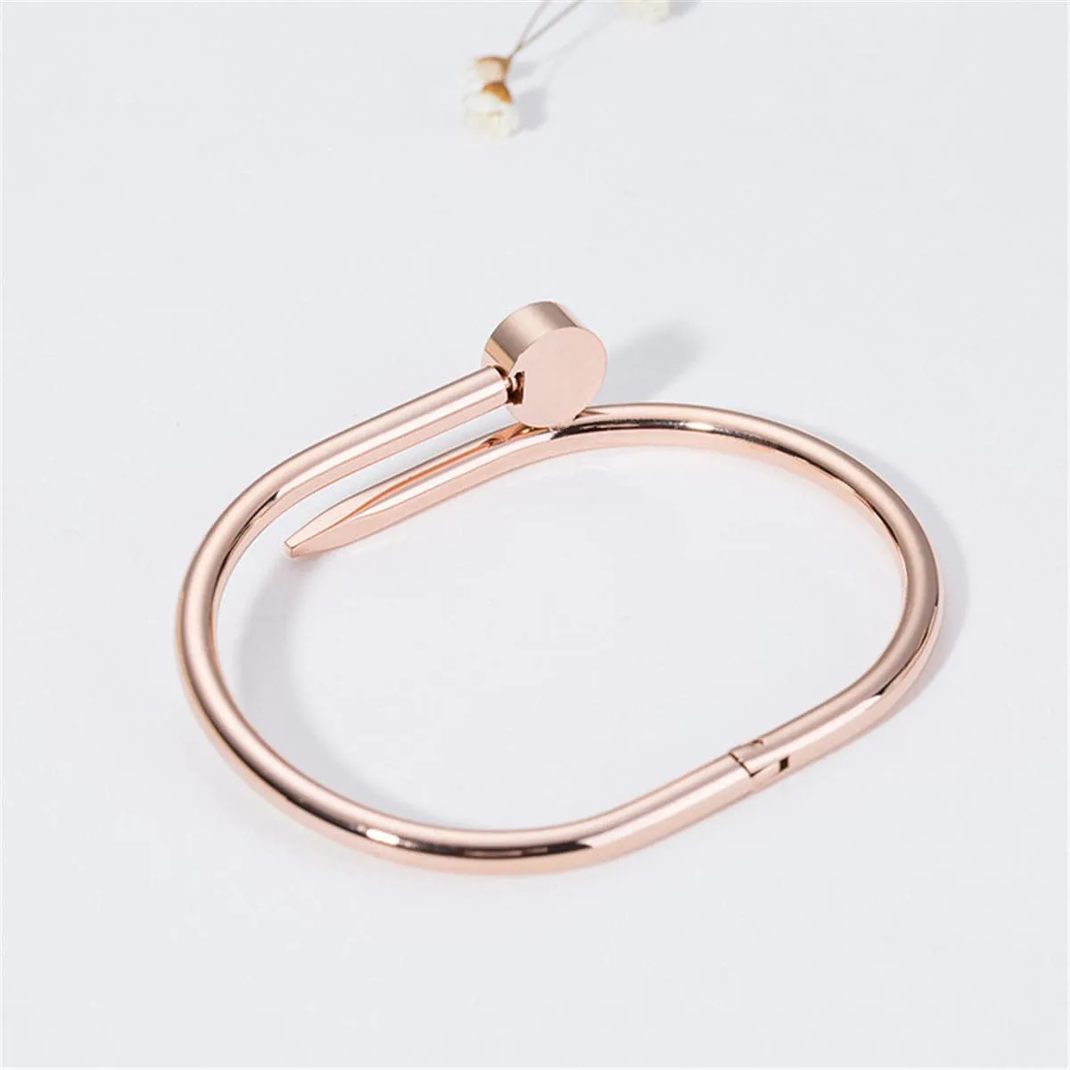 18K Rose Gold-Plated Roman Numeral Screw Cuff