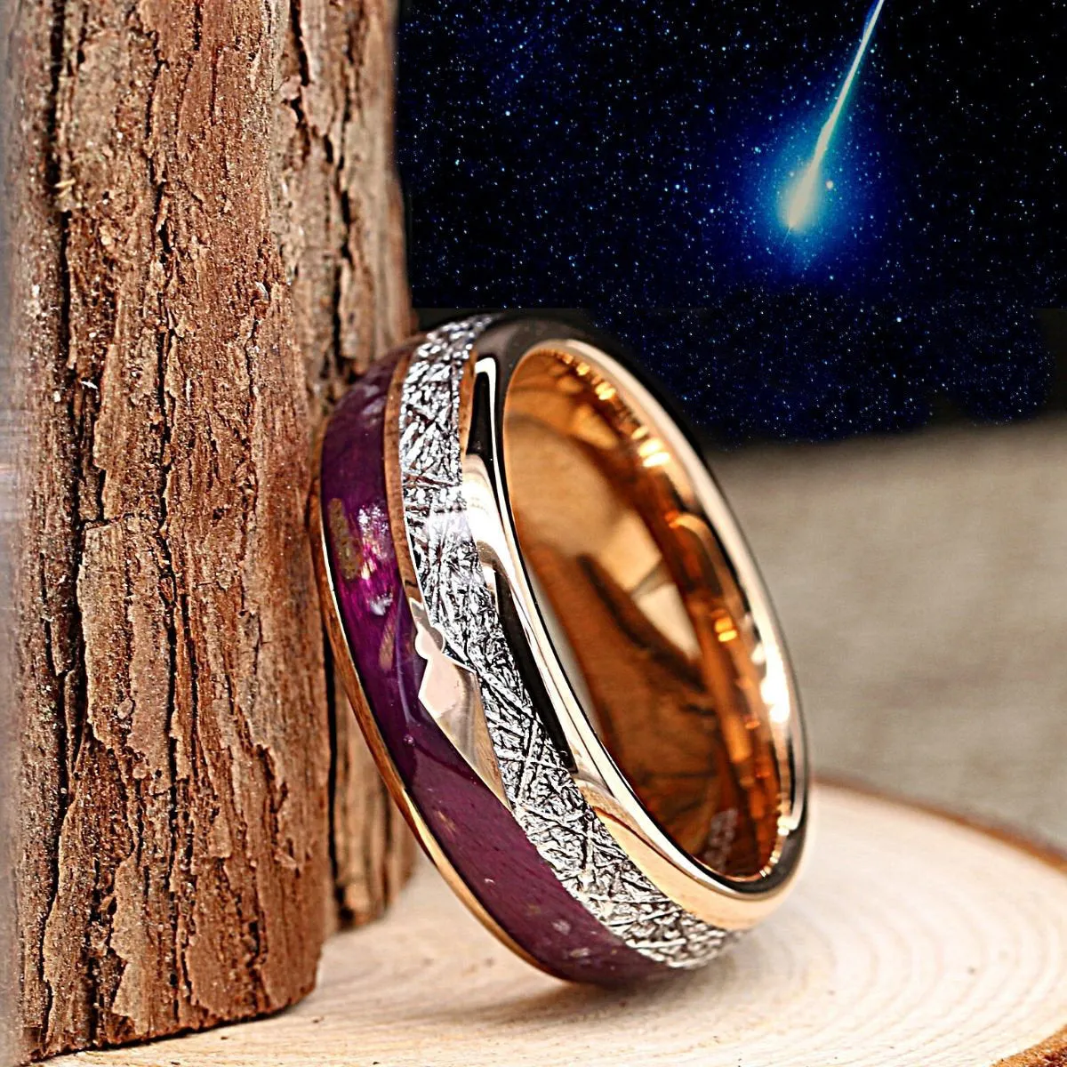 2 PCs Engagement Ring Set | Gold Plated Ring for Women | Tungsten Wedding Band for her