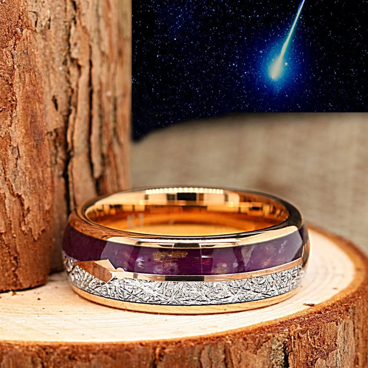 2 PCs Engagement Ring Set | Gold Plated Ring for Women | Tungsten Wedding Band for her