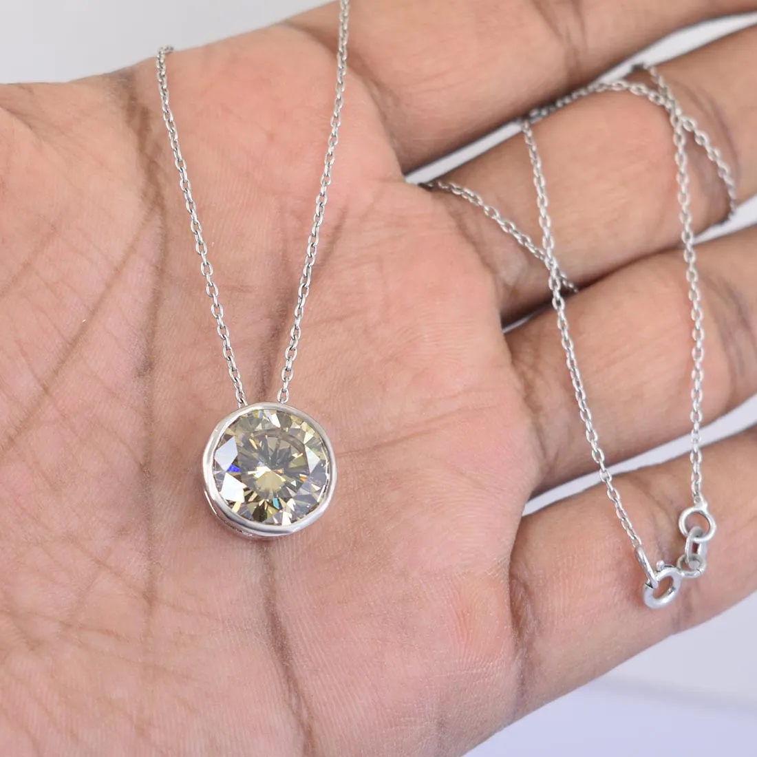 5.80 Ct AAA Certified Elegant Champagne Diamond Solitaire Pendant, Amazing Shine & Luster