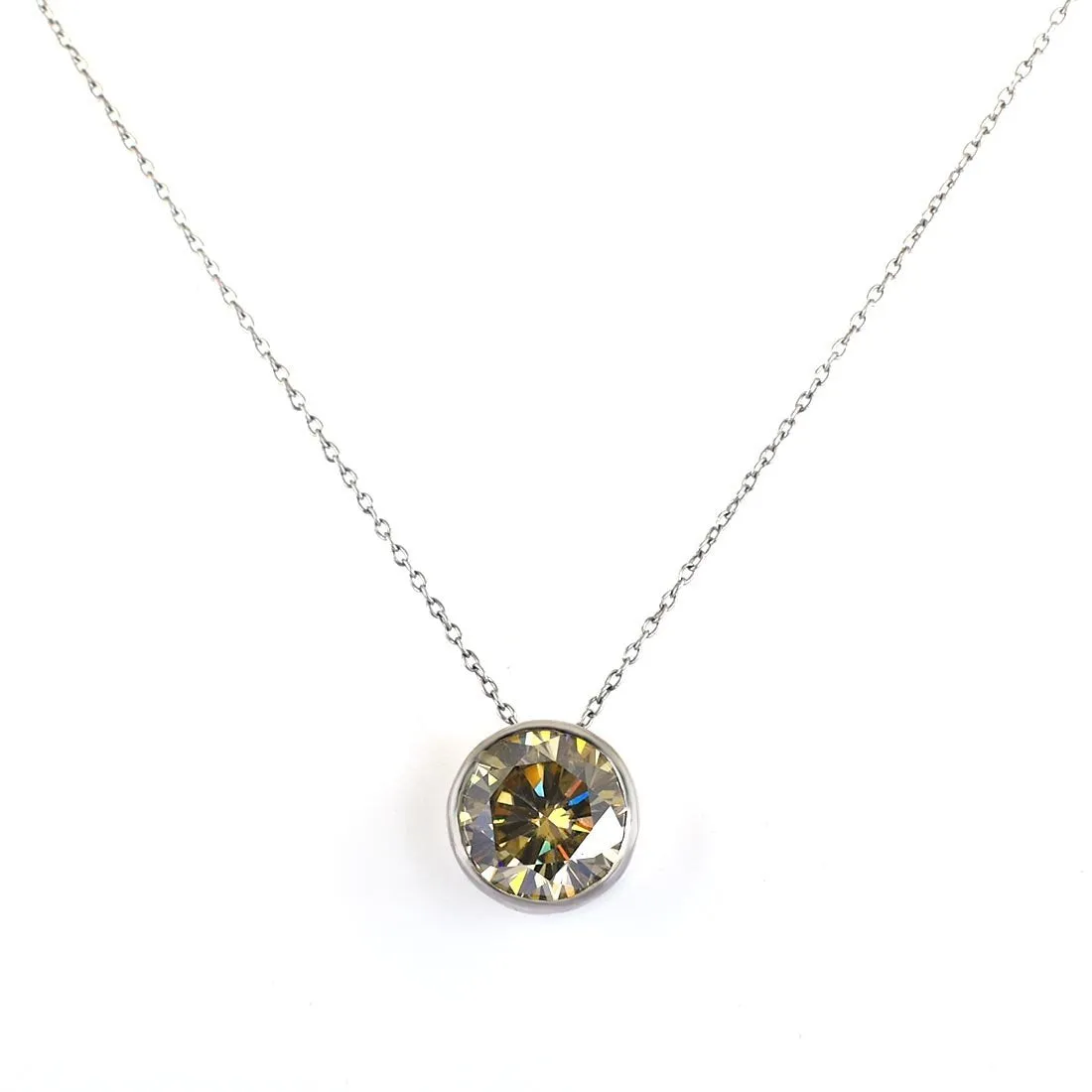 5.80 Ct AAA Certified Elegant Champagne Diamond Solitaire Pendant, Amazing Shine & Luster
