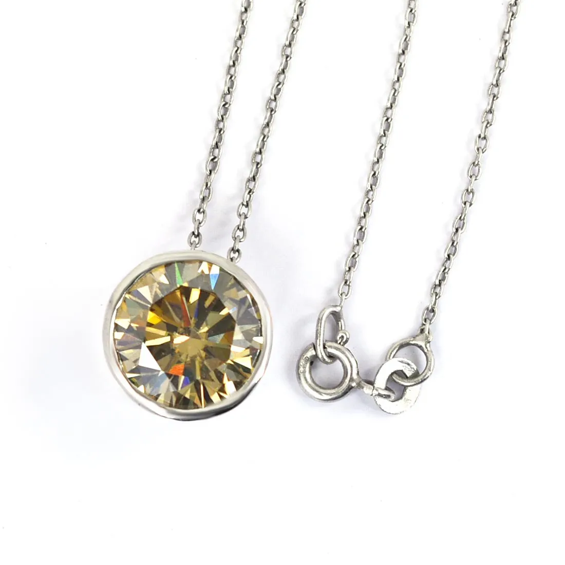 5.80 Ct AAA Certified Elegant Champagne Diamond Solitaire Pendant, Amazing Shine & Luster
