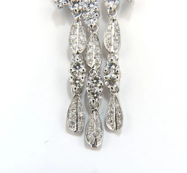6.00ct natural diamonds modern dangle petal chandelier earrings 18kt Ref 12321