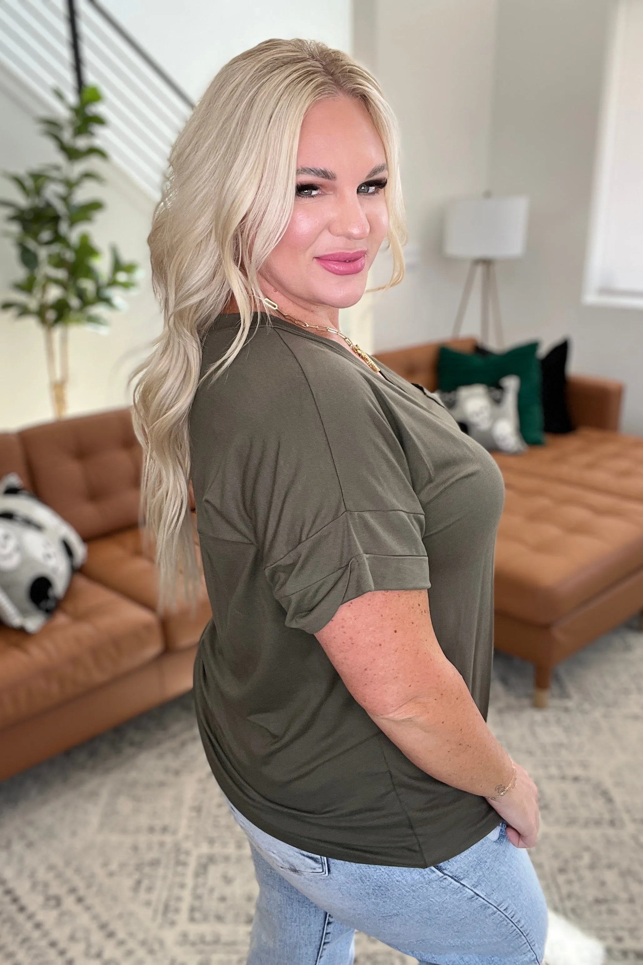 Absolute Favorite V-Neck Tee in Olive