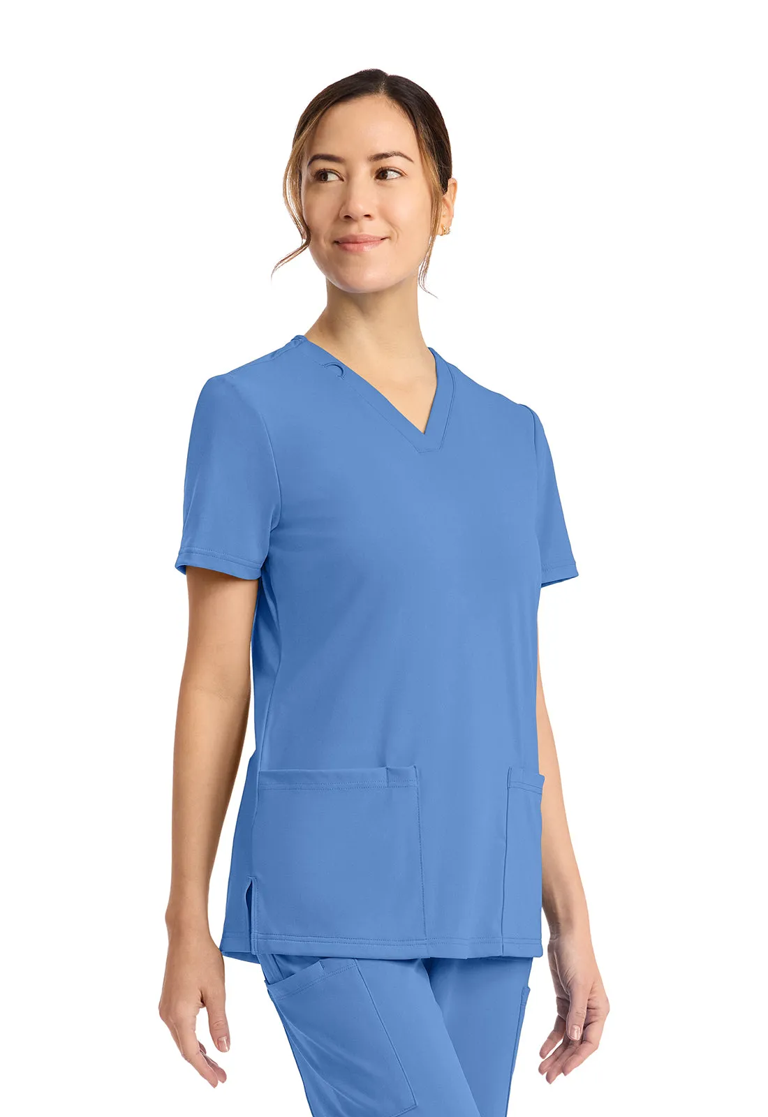 Achieve CK832 Women's 2-Pocket V-Neck Top Ciel