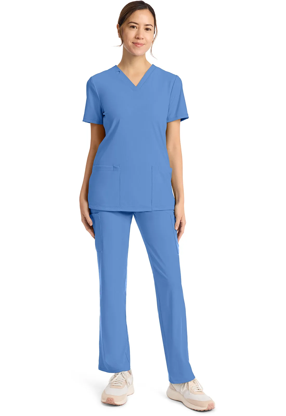Achieve CK832 Women's 2-Pocket V-Neck Top Ciel