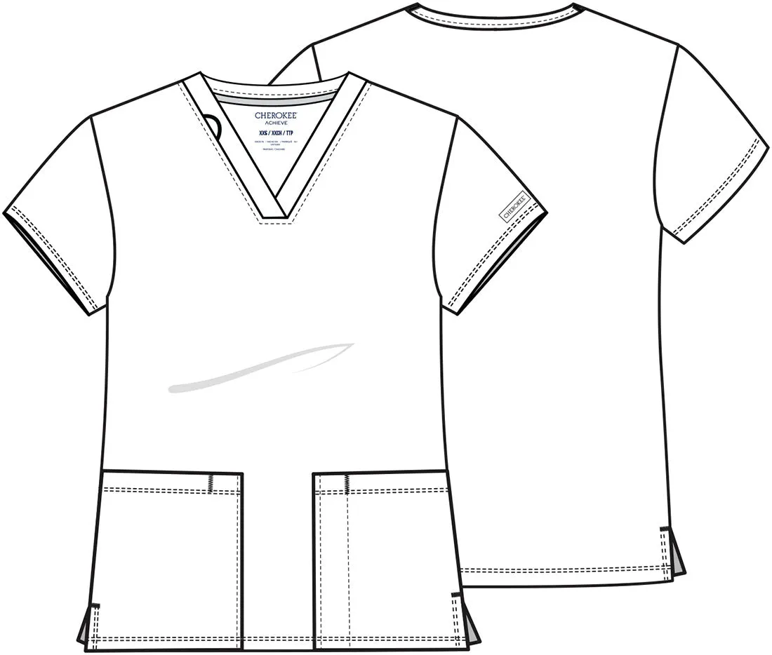 Achieve CK832 Women's 2-Pocket V-Neck Top Ciel