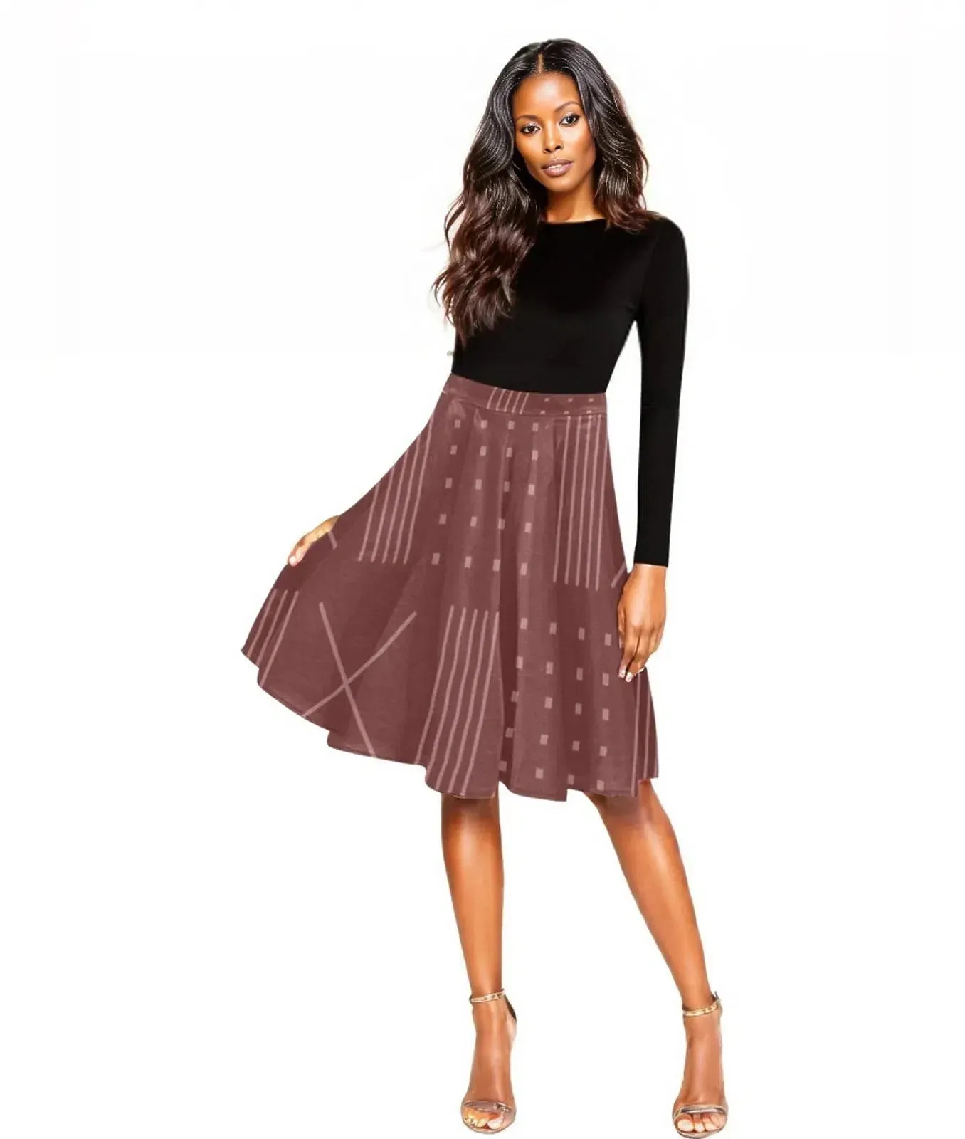 African Print Skirts Maroon