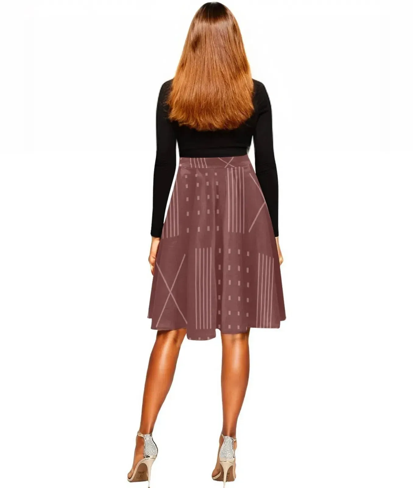 African Print Skirts Maroon