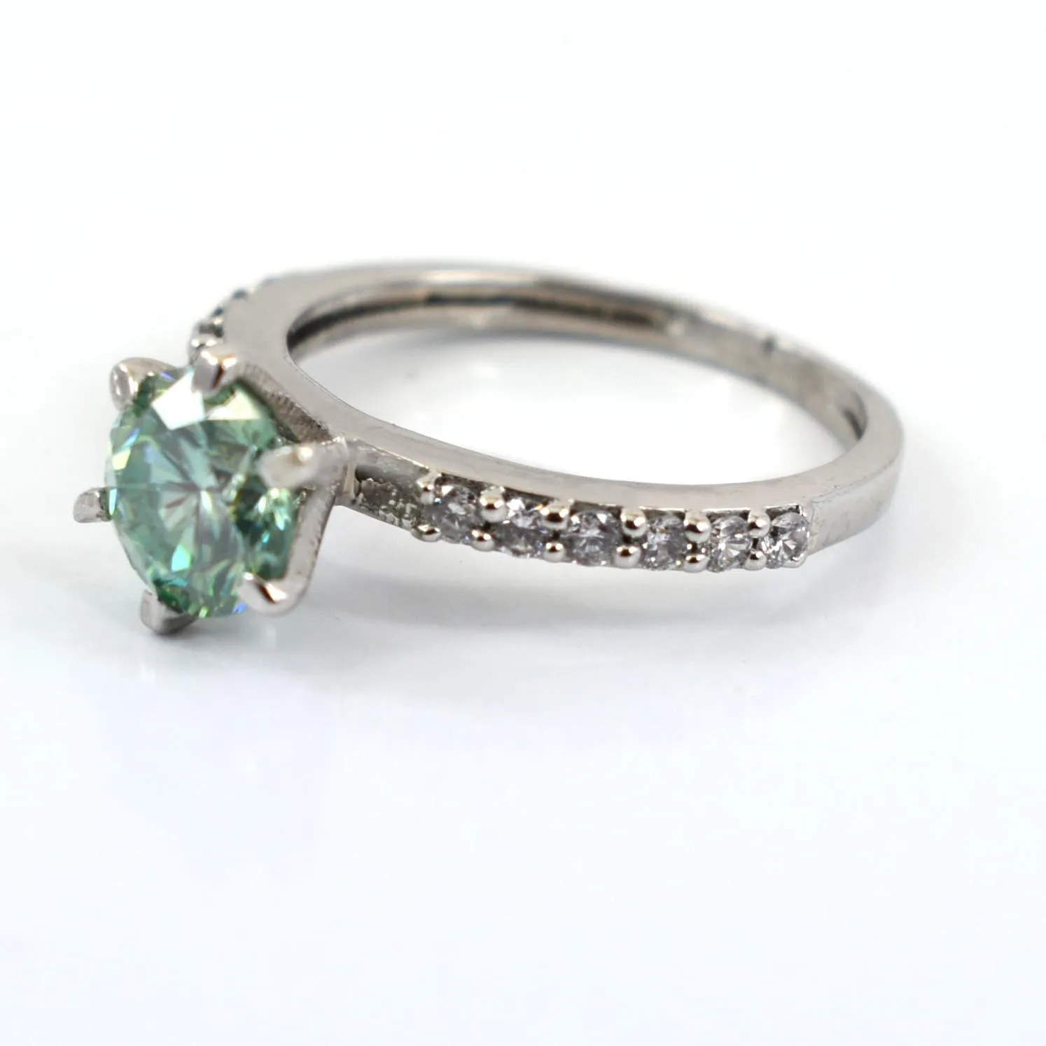 Amazing Blue Diamond Women's Ring with White Accents in 925 Silver! Latest Collection & Elegant Shine! Ideal For Anniversary Gift, 1.50 Ct Certified Diamond!