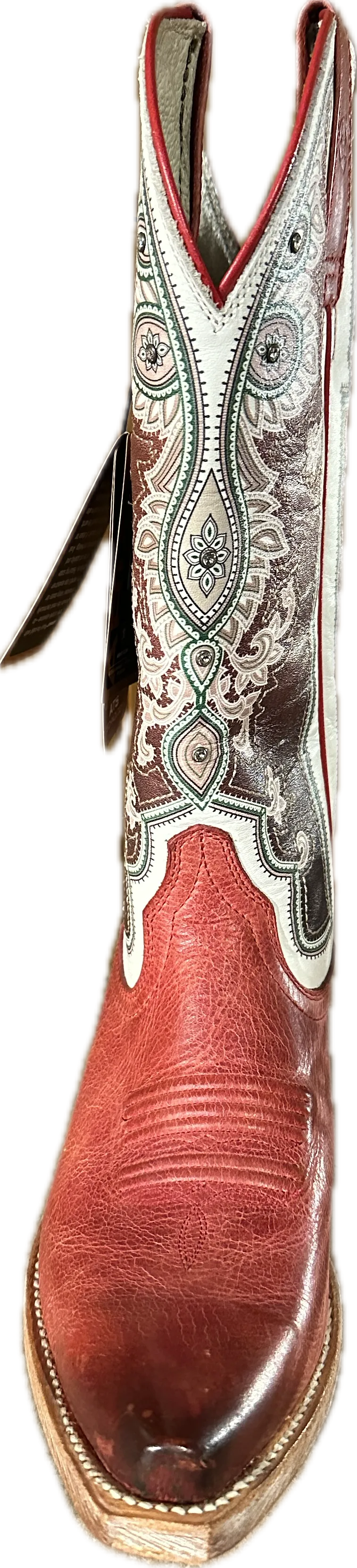 Ariat Women's Alameda Snip Toe, Red, White and Green  Boots