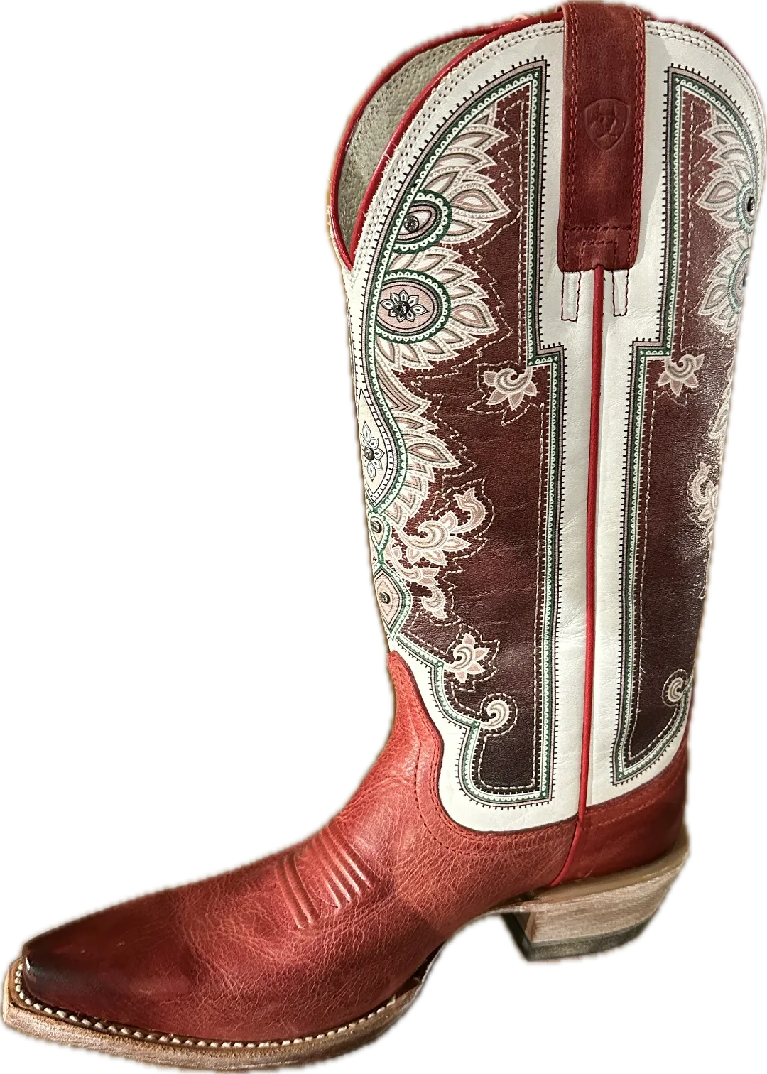 Ariat Women's Alameda Snip Toe, Red, White and Green  Boots