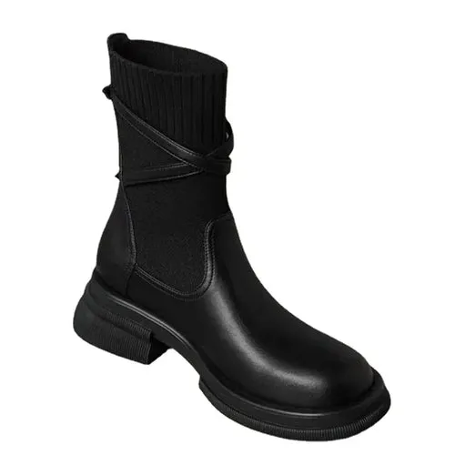 Autumn New Women's Chelsea Boots Vintage Ladies Platform Shoes Chunky
