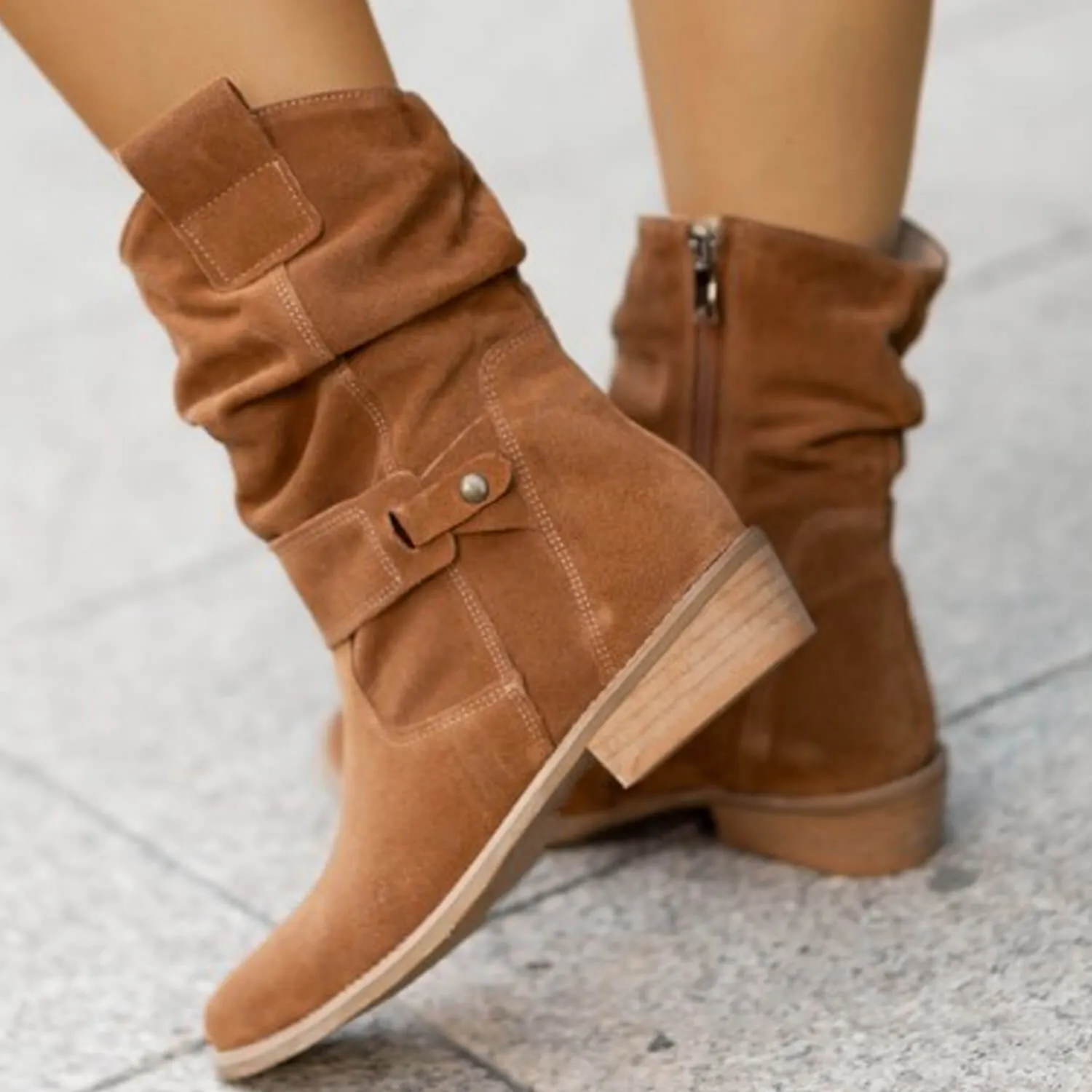 B&S | Durable & Comfortable Ankle Suede Boots for Women – Stylish Footwear for Casual and Formal Occasions
