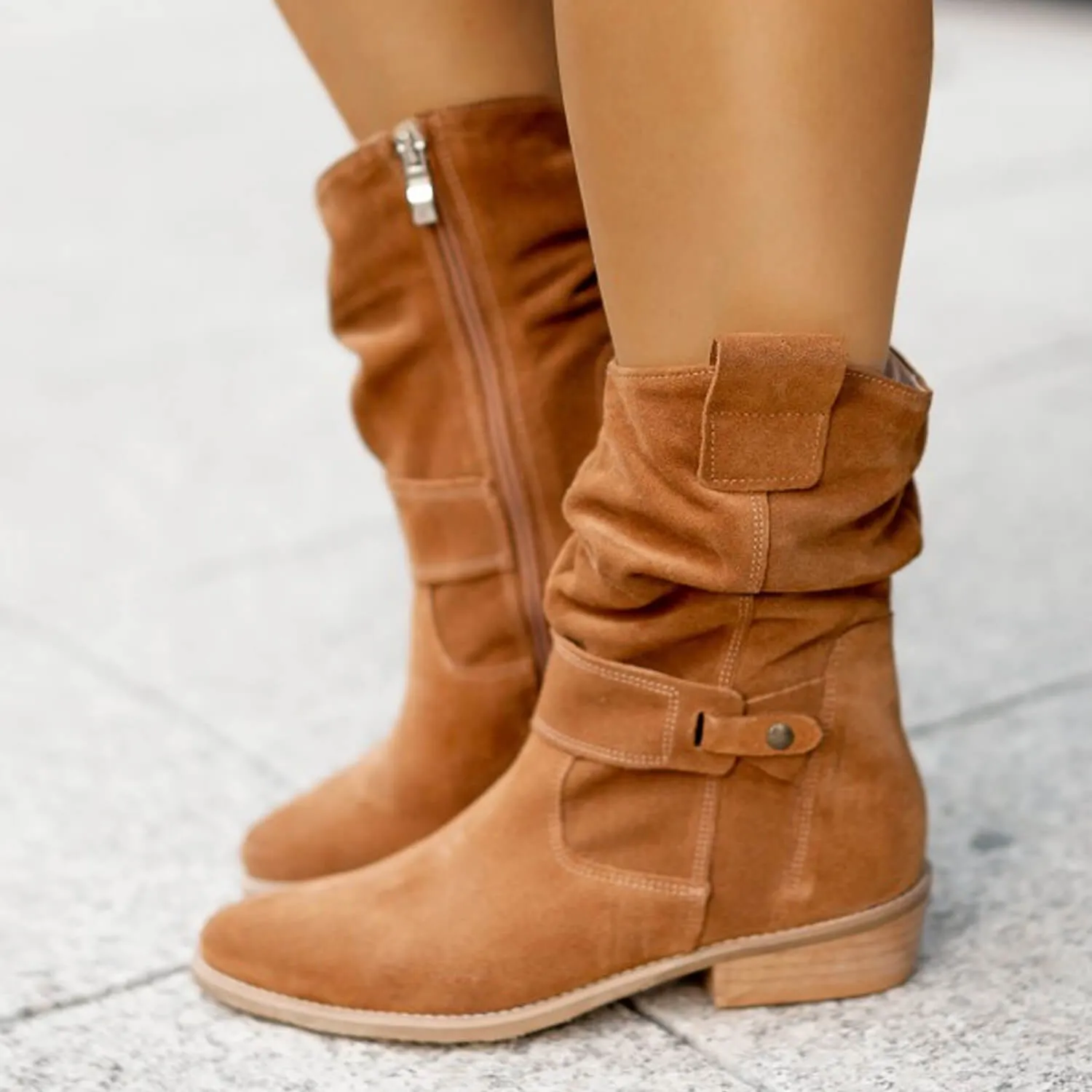 B&S | Durable & Comfortable Ankle Suede Boots for Women – Stylish Footwear for Casual and Formal Occasions