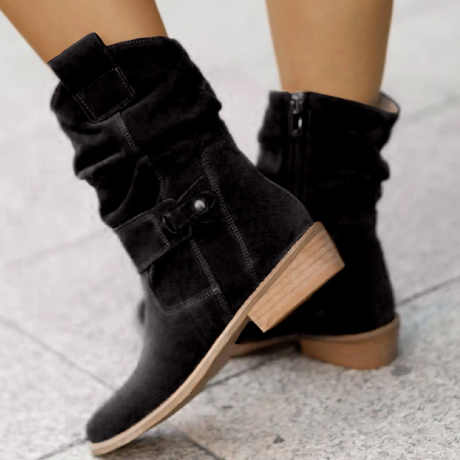 B&S | Durable & Comfortable Ankle Suede Boots for Women – Stylish Footwear for Casual and Formal Occasions