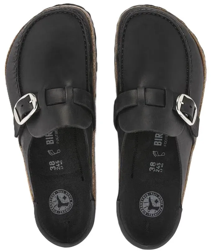 Birkenstock Buckley Clog - Black Oiled Leather | Comfortable Cork Footbed