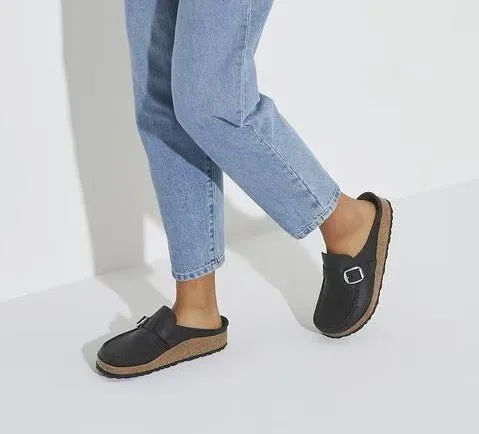 Birkenstock Buckley Clog - Black Oiled Leather | Comfortable Cork Footbed