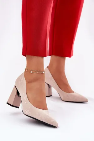 Block heel pumps