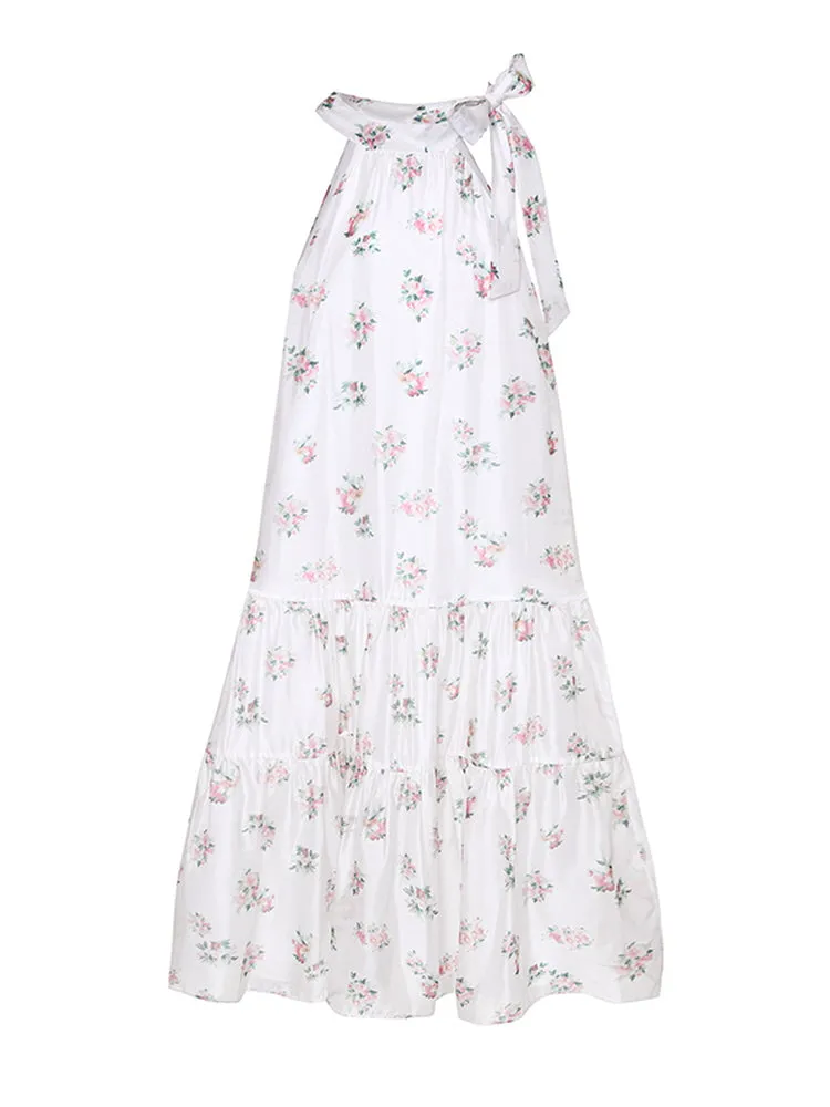 Blossom Whisper Ribbon Maxi Dress