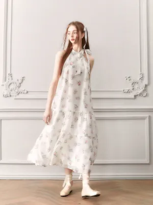 Blossom Whisper Ribbon Maxi Dress