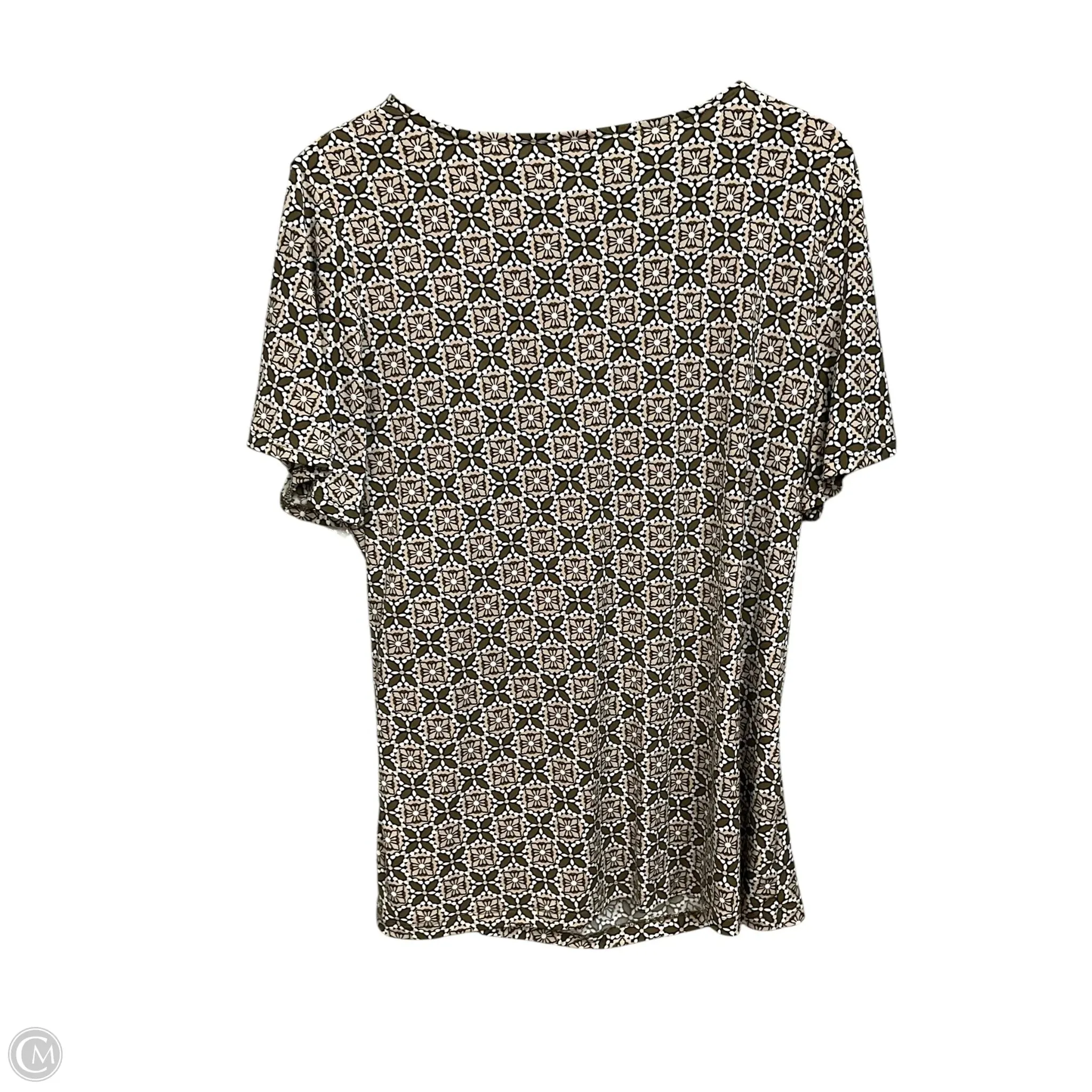 Blouse Short Sleeve By Liz Claiborne In Green, Size: Xl